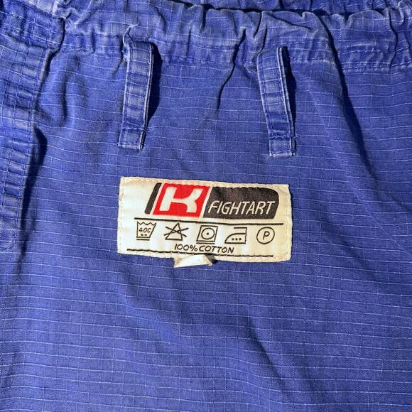 Fightart BJJ Gi Pants - Blue Cotton Ripstop Martial Arts Pants - Size M-L - Picture 4 of 4